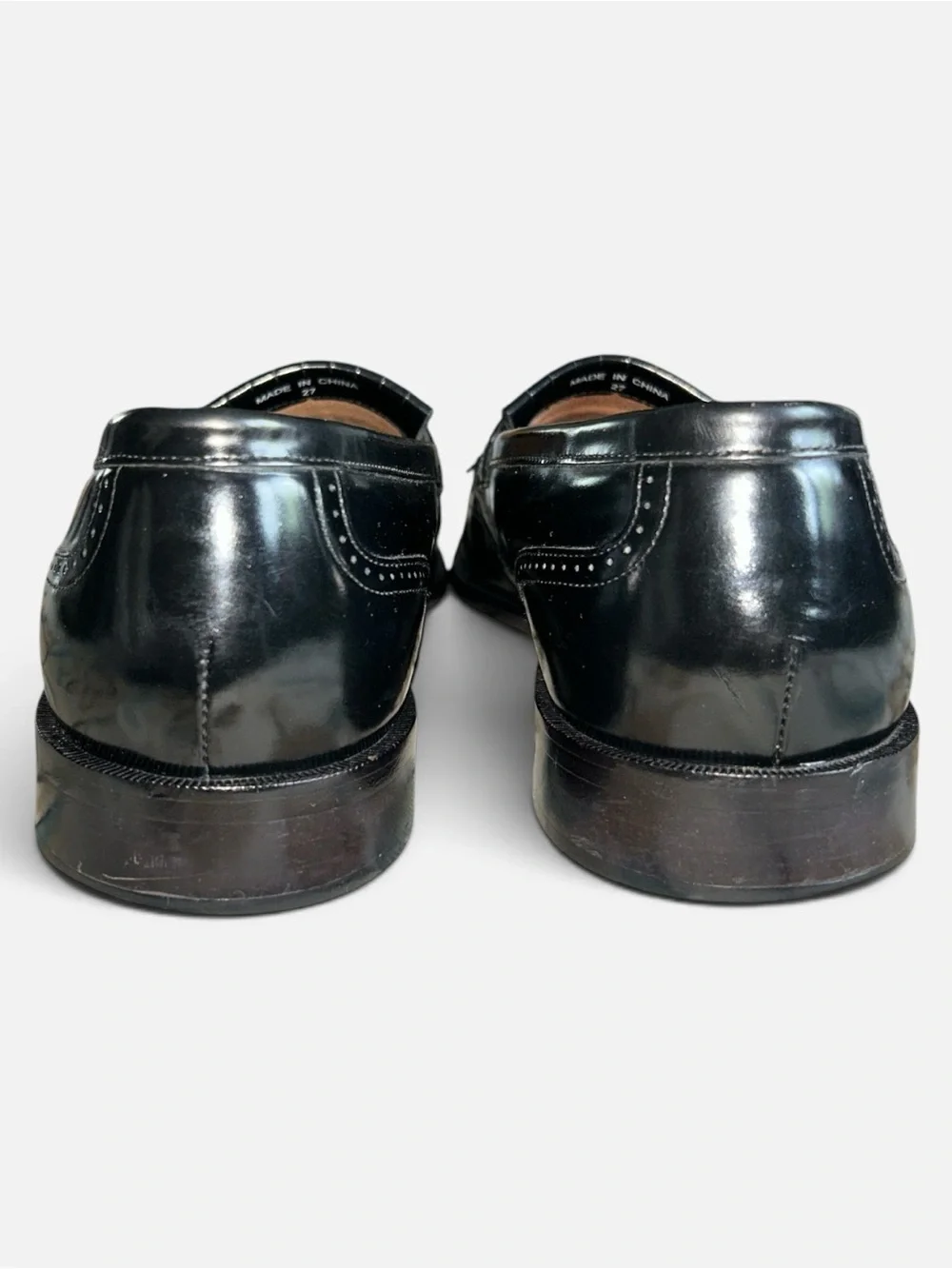 Bostonian Classics Black Kilty Tasseled Wingtip Leather Loafers Men’s Size 11.5